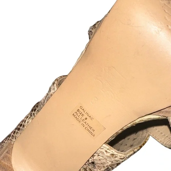 BCBGMAXAZRIA Galinac Python Peep Toe Mules/Slides Heels Platforms Pumps - Size 8 - Picture 9 of 11